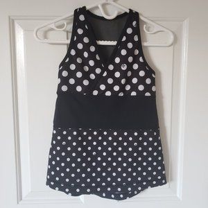 lululemon athletica Black and White Polka Dot Athletic Tank Top